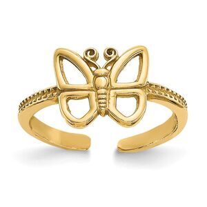 Butterfly Toe Ring in 14 Karat Yellow Gold